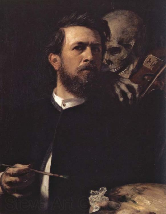 Arnold Bocklin Self-Portrait with Death Playing the Violin Germany oil painting art